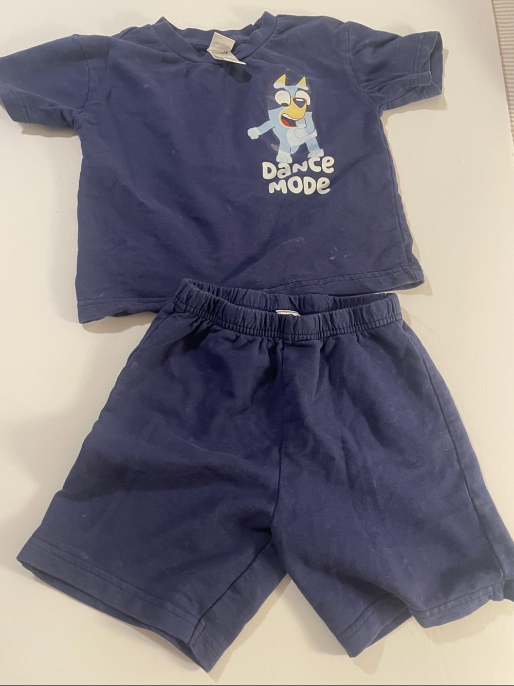 Kids distressed style Navy 'Dance Mode' Two-Piece cotton matching Set